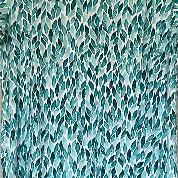 Summer Short Sleeve Round Neck T-shirt Green Leaves XL - Picture 3 of 3